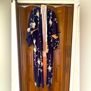 Authentic Vintage Japanese Full Length Floral Kimono